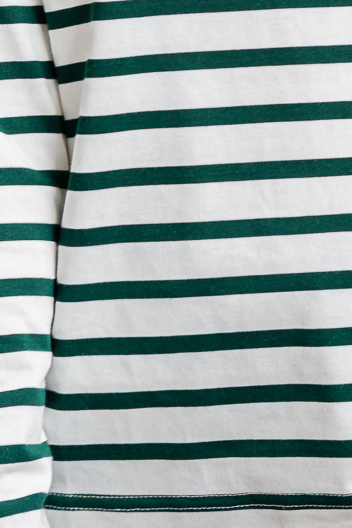 Chapman Stripe Top - White/Green - Mabel and Woods