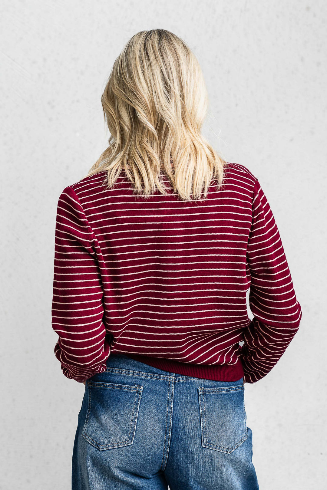 Merlot Stripe Cardi - Mabel and Woods