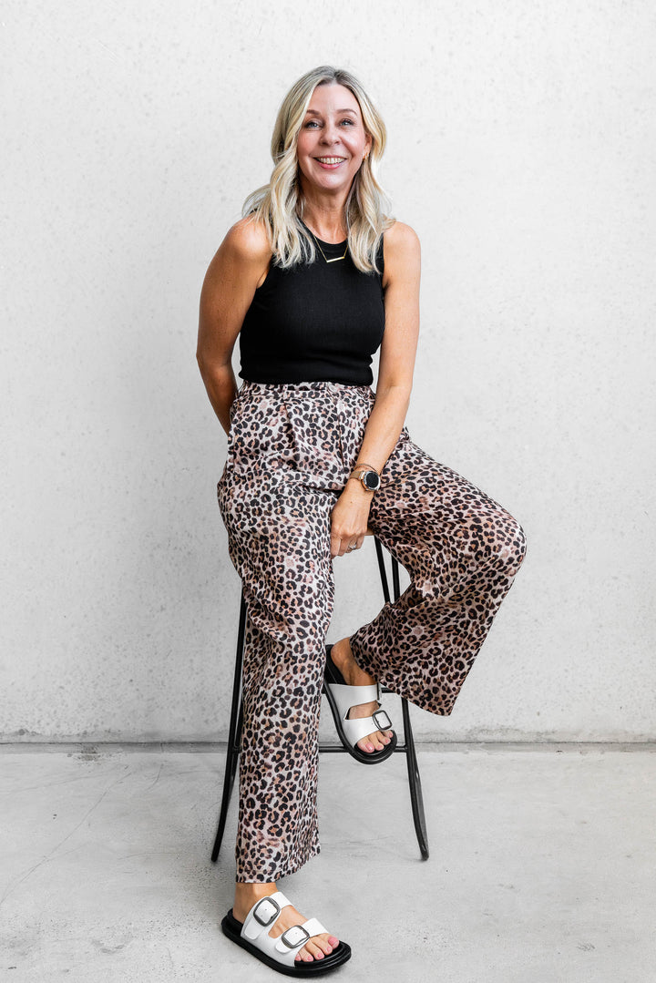 Leopard Wide Leg Pants