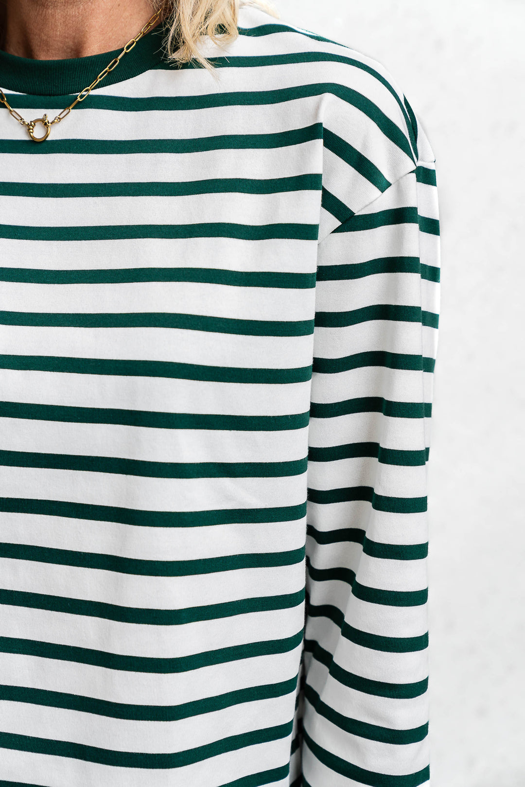 Chapman Stripe Top - White/Green - Mabel and Woods
