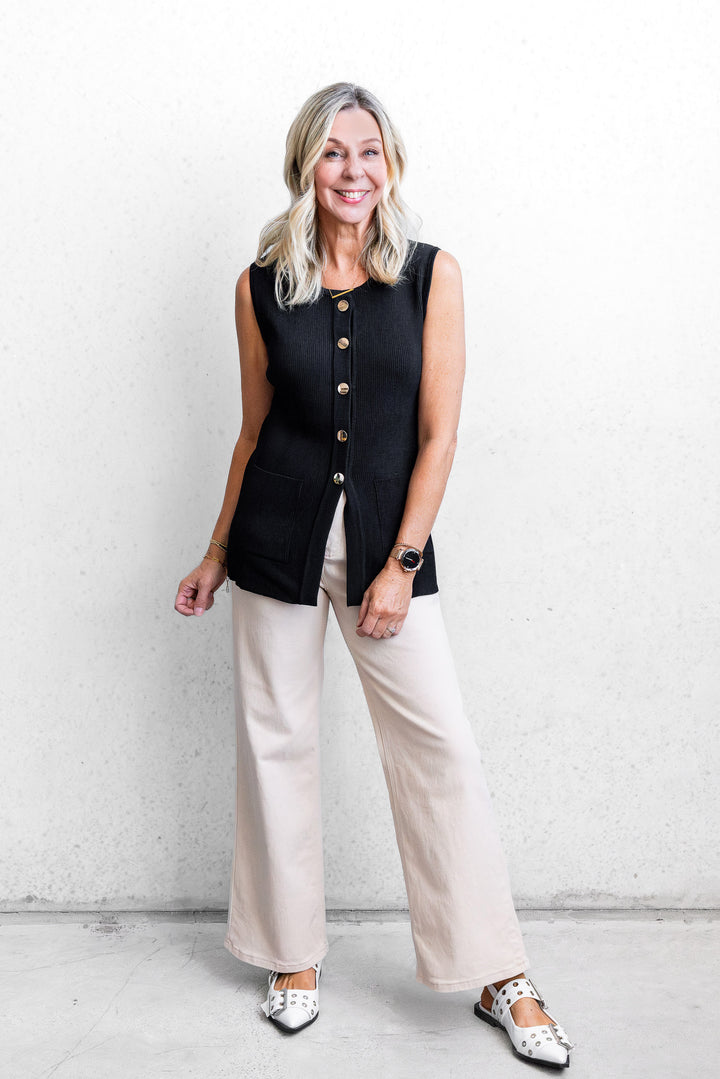 Darcy Knit Vest - Black