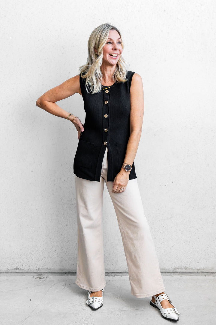 Darcy Knit Vest - Black