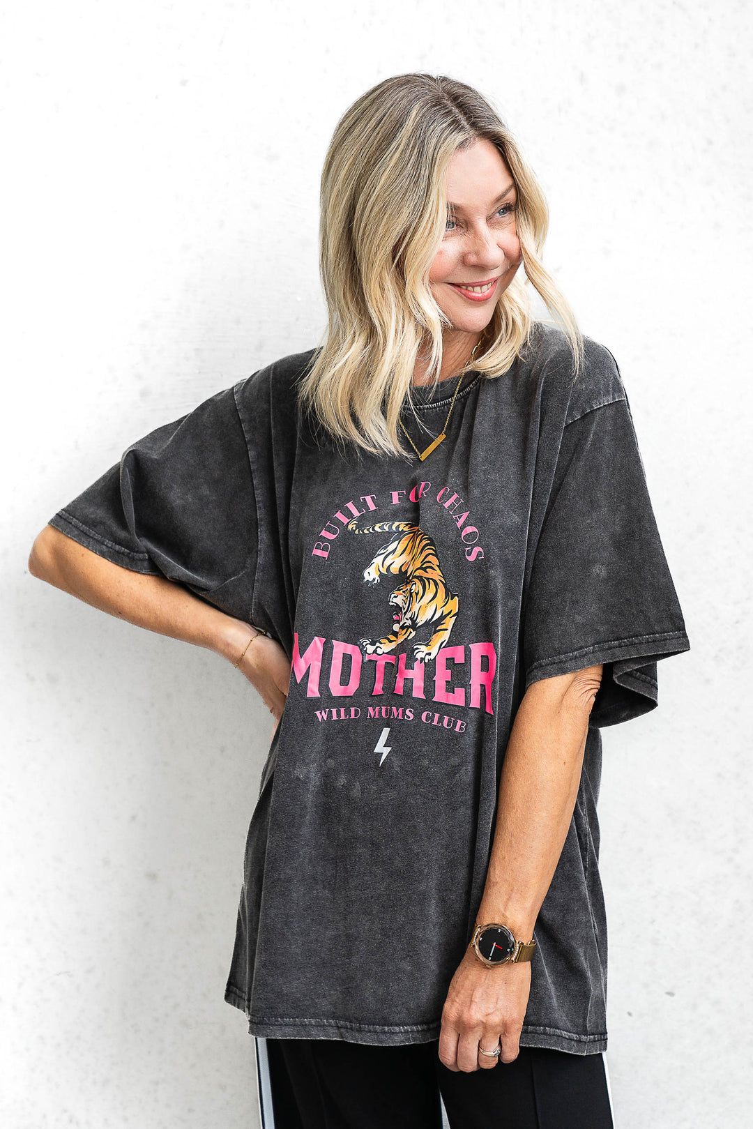 Chaos Tee - Washed Black - Mabel and Woods