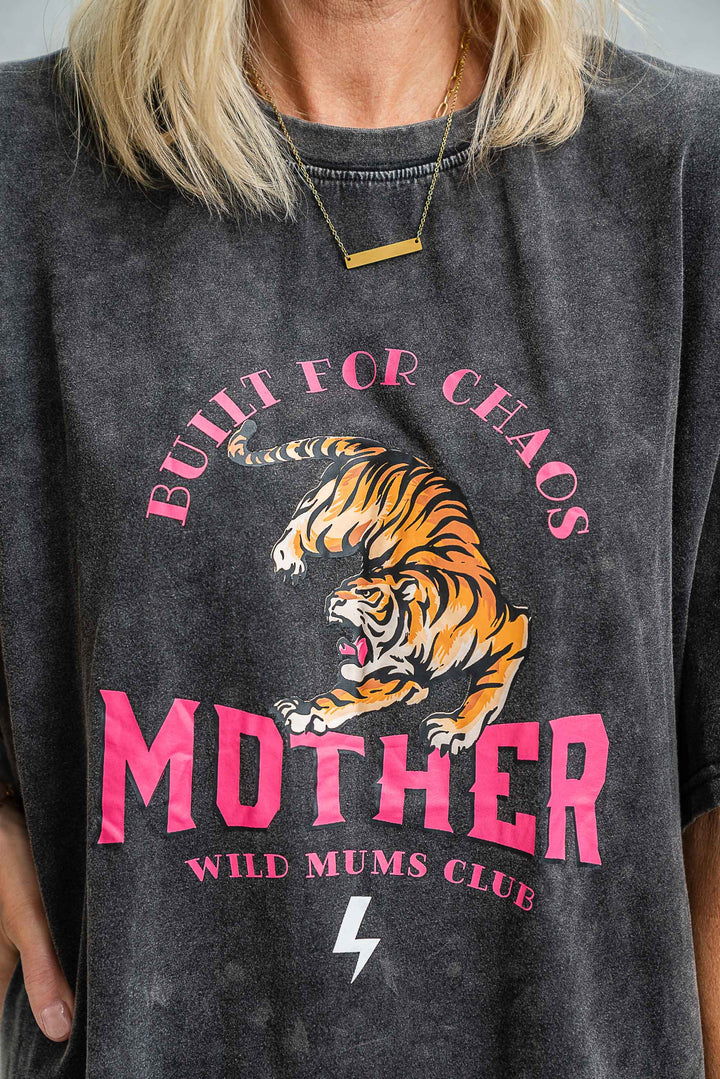 Chaos Tee - Washed Black - Mabel and Woods