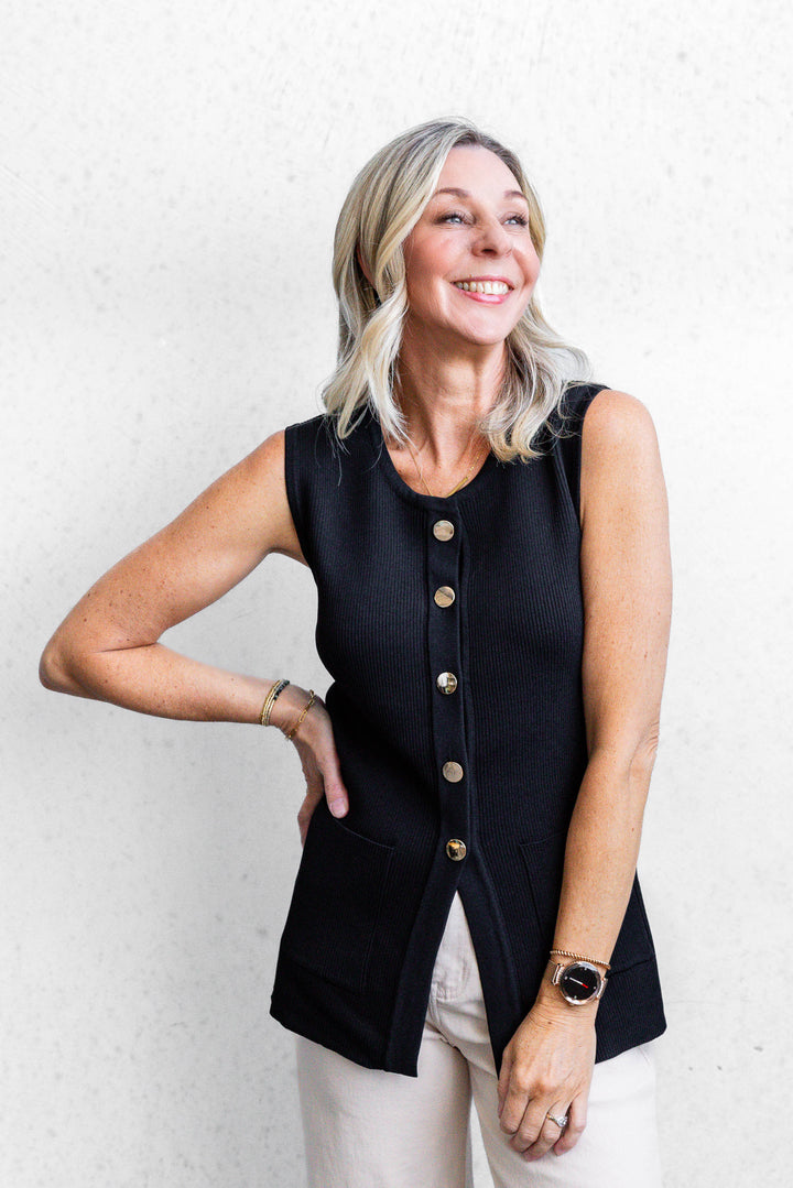 Darcy Knit Vest - Black