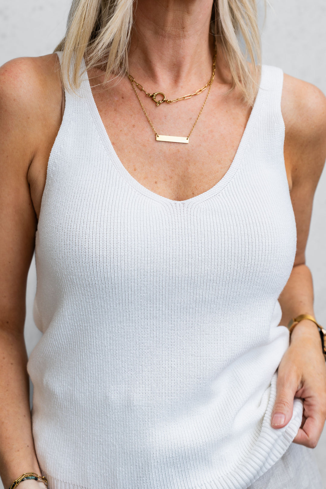 Eve Knit Tank - Vanilla