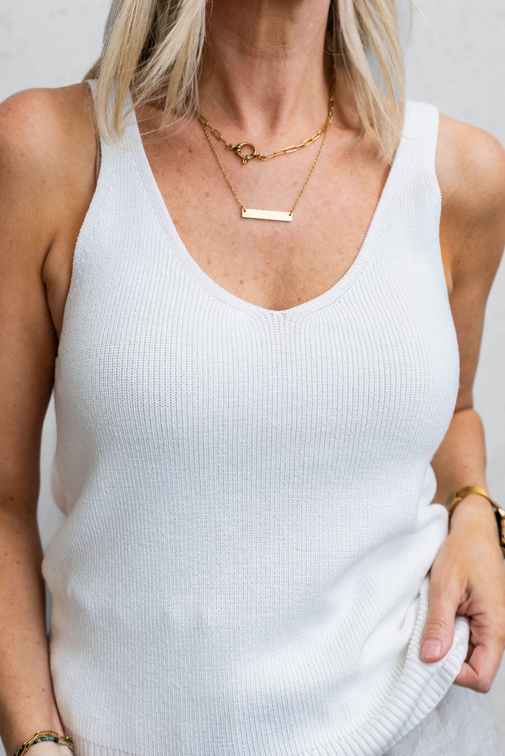 Eve Knit Tank - Vanilla