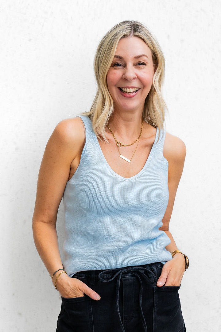 Eve Knit Tank - Sky