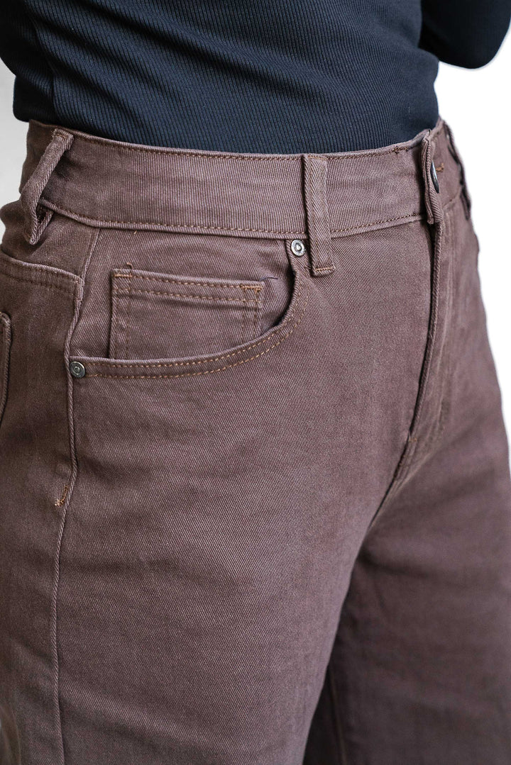 Camille Wide Leg Jean - Chocolate - Mabel and Woods