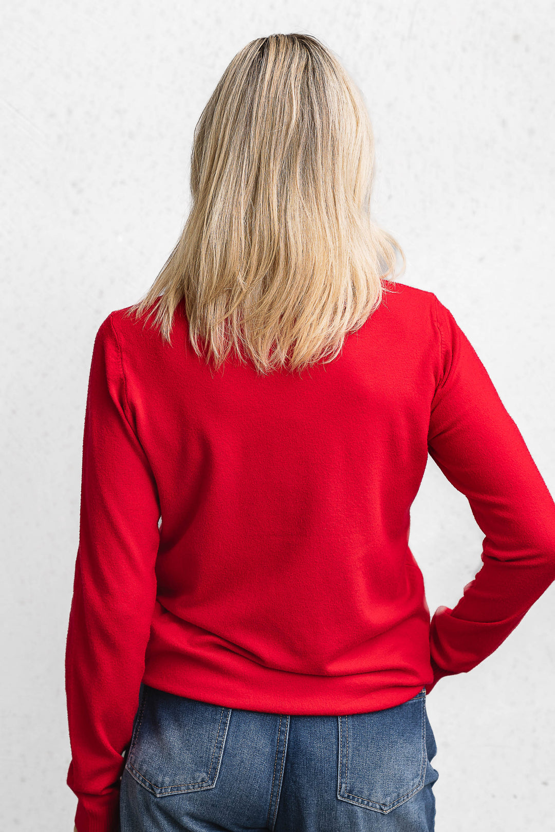 Basic Crew Sweater - Red