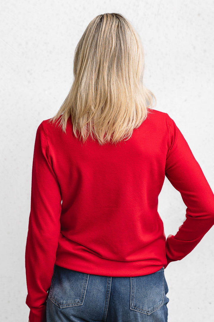 Basic Crew Sweater - Red