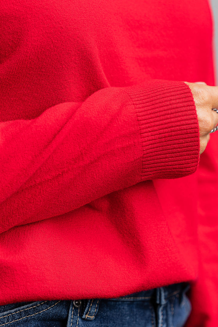 Basic Crew Sweater - Red