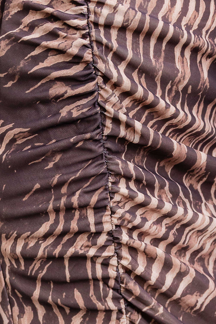 Raine Mesh Dress - Choc/Latte - Mabel and Woods