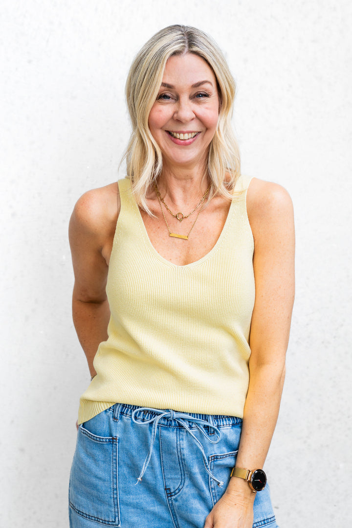 Eve Knit Tank - Lemon