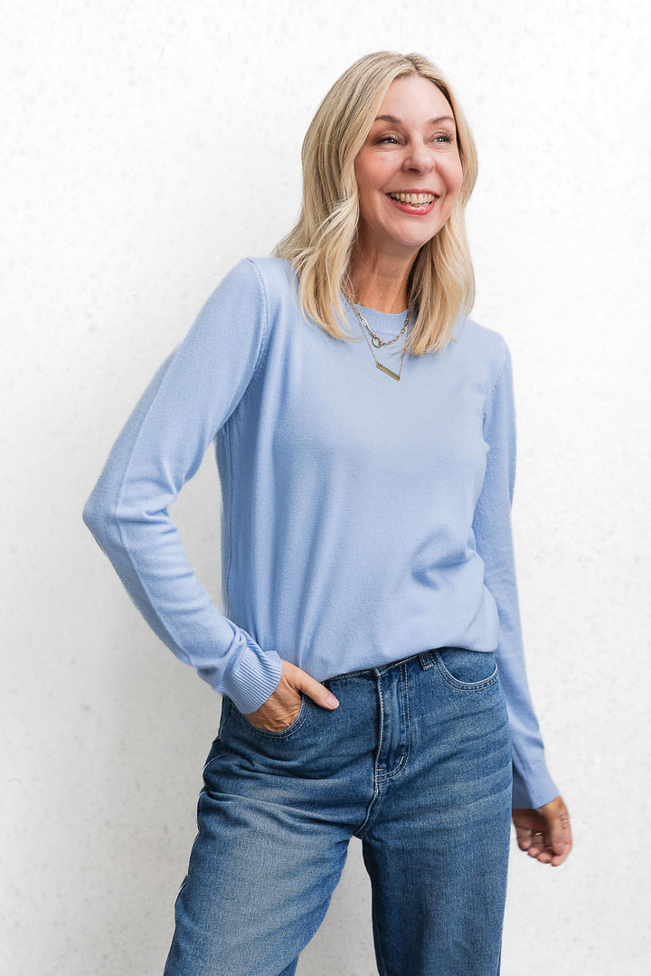 Basic Crew Sweater - Sky