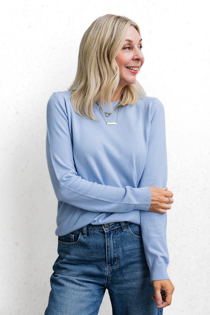 Basic Crew Sweater - Sky