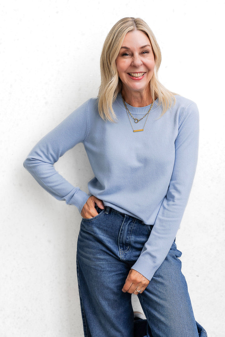 Basic Crew Sweater - Sky