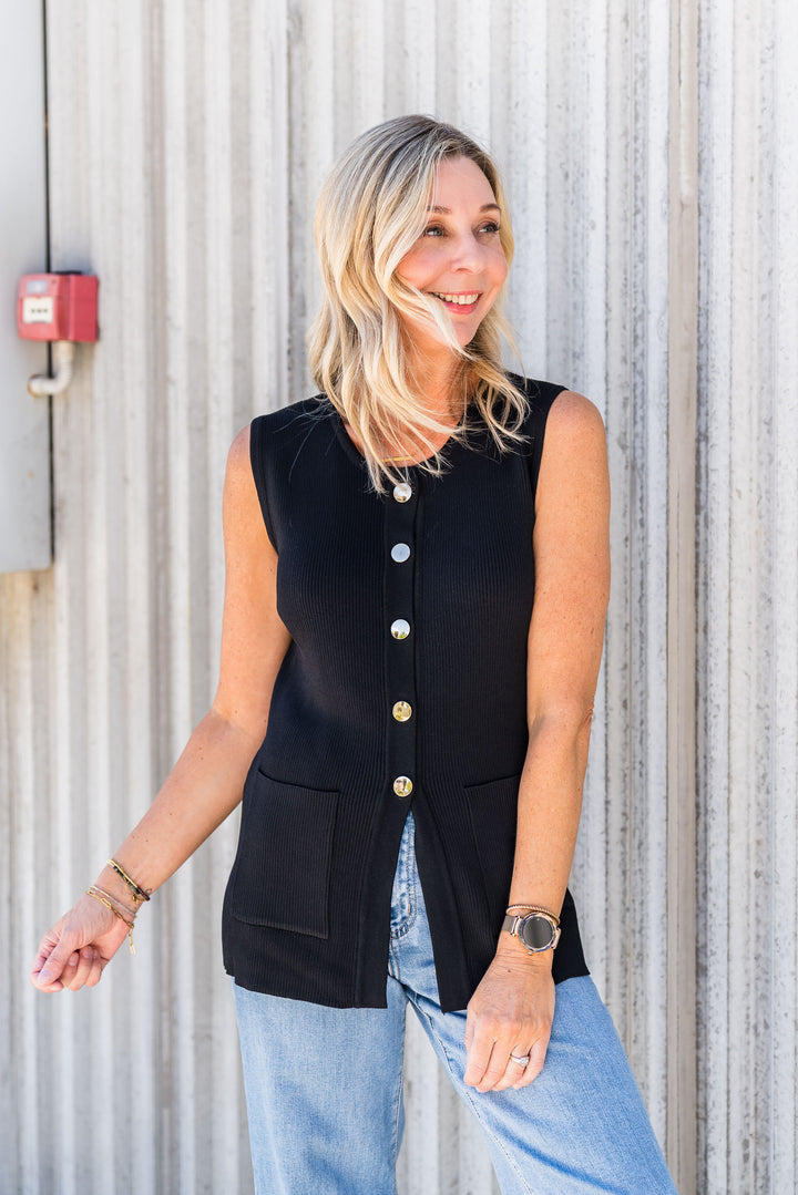 Darcy Knit Vest - Black