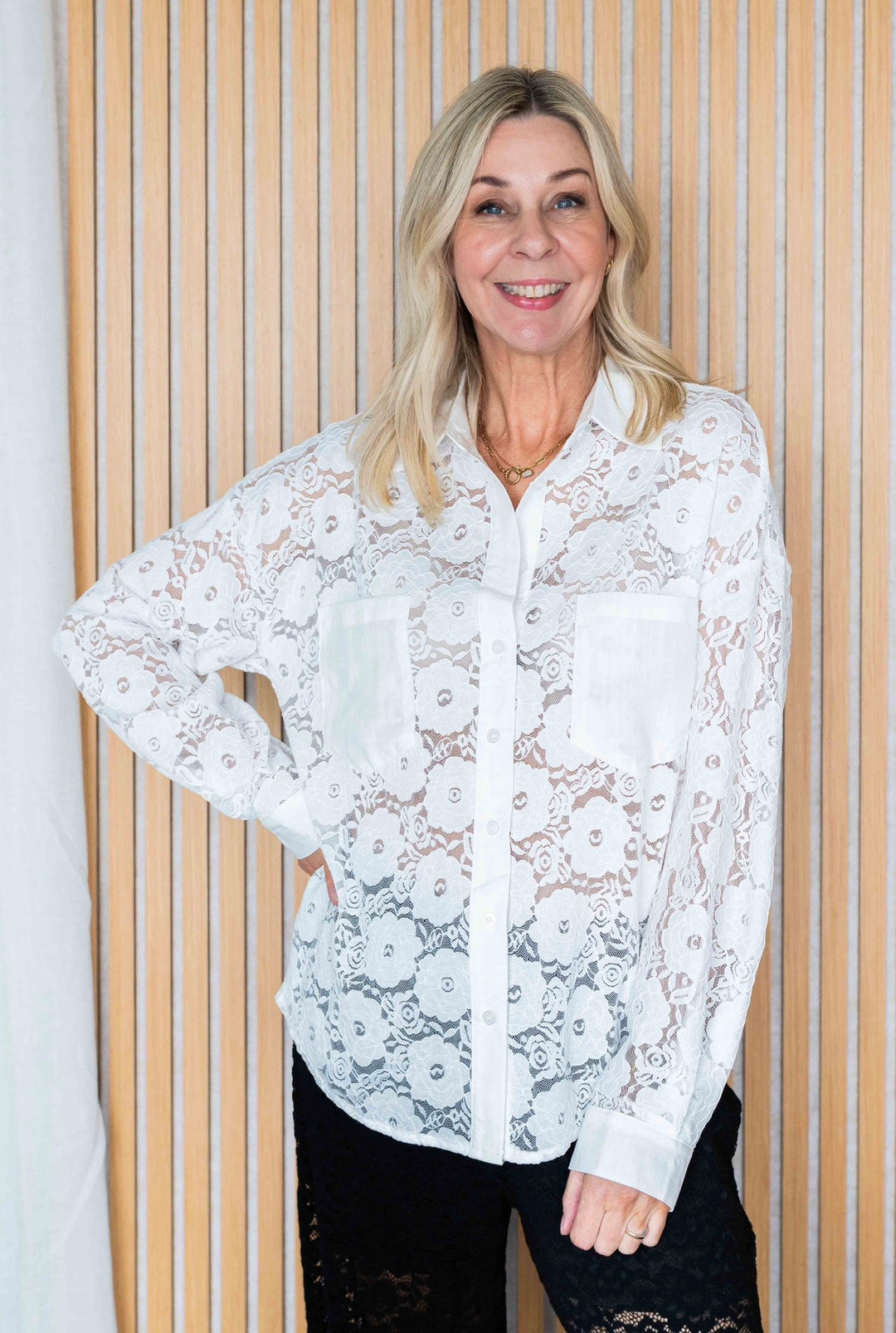 Cream Lace Shirt
