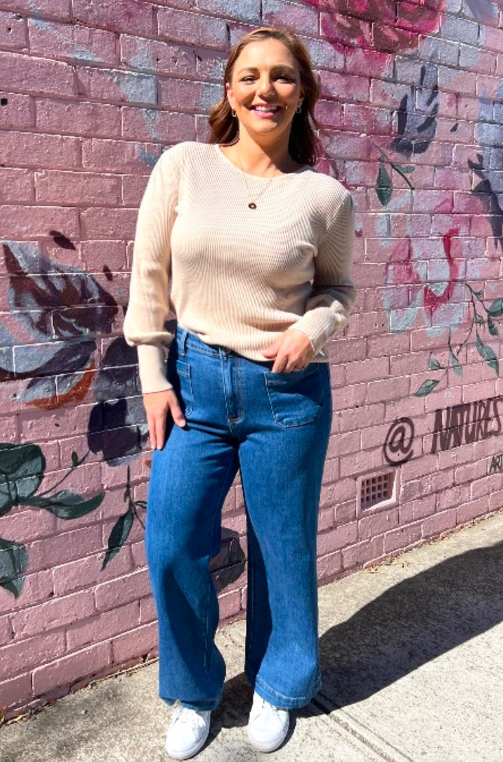 Isabella Rib Knit - Latte