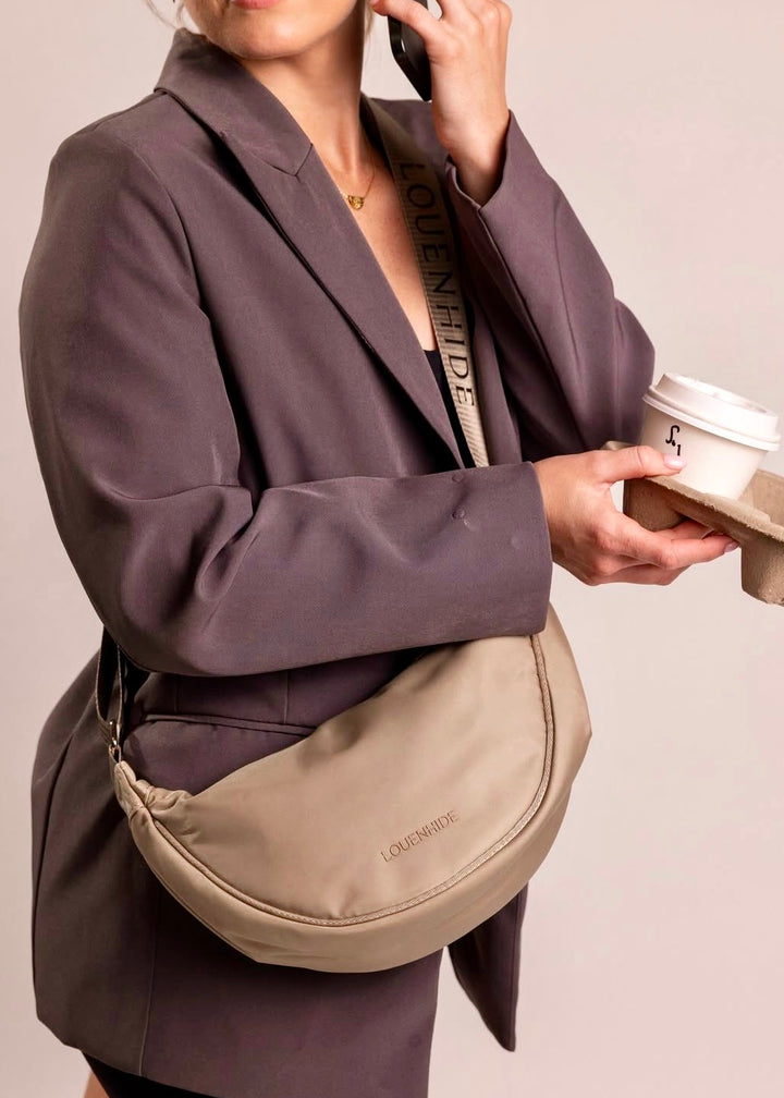 Sylvia Nylon Crossbody Bag - Beige