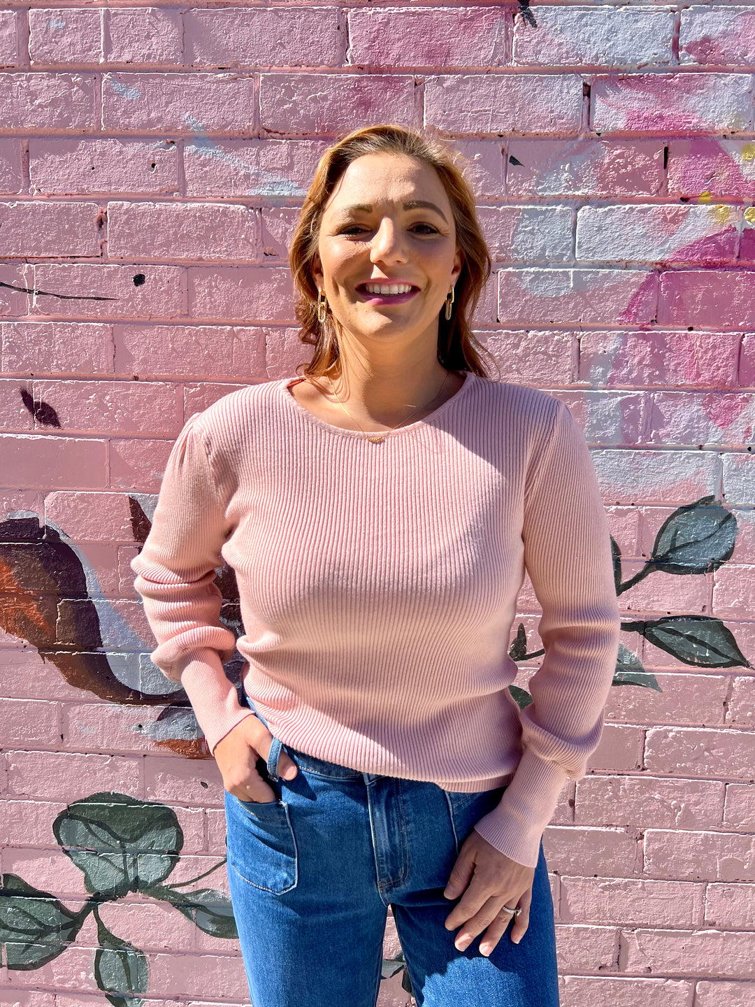 Isabella Rib Knit - Dusk Pink
