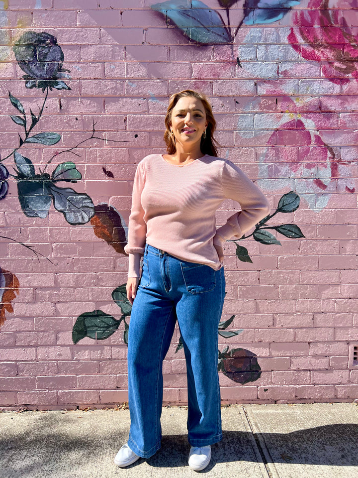 Isabella Rib Knit - Dusk Pink