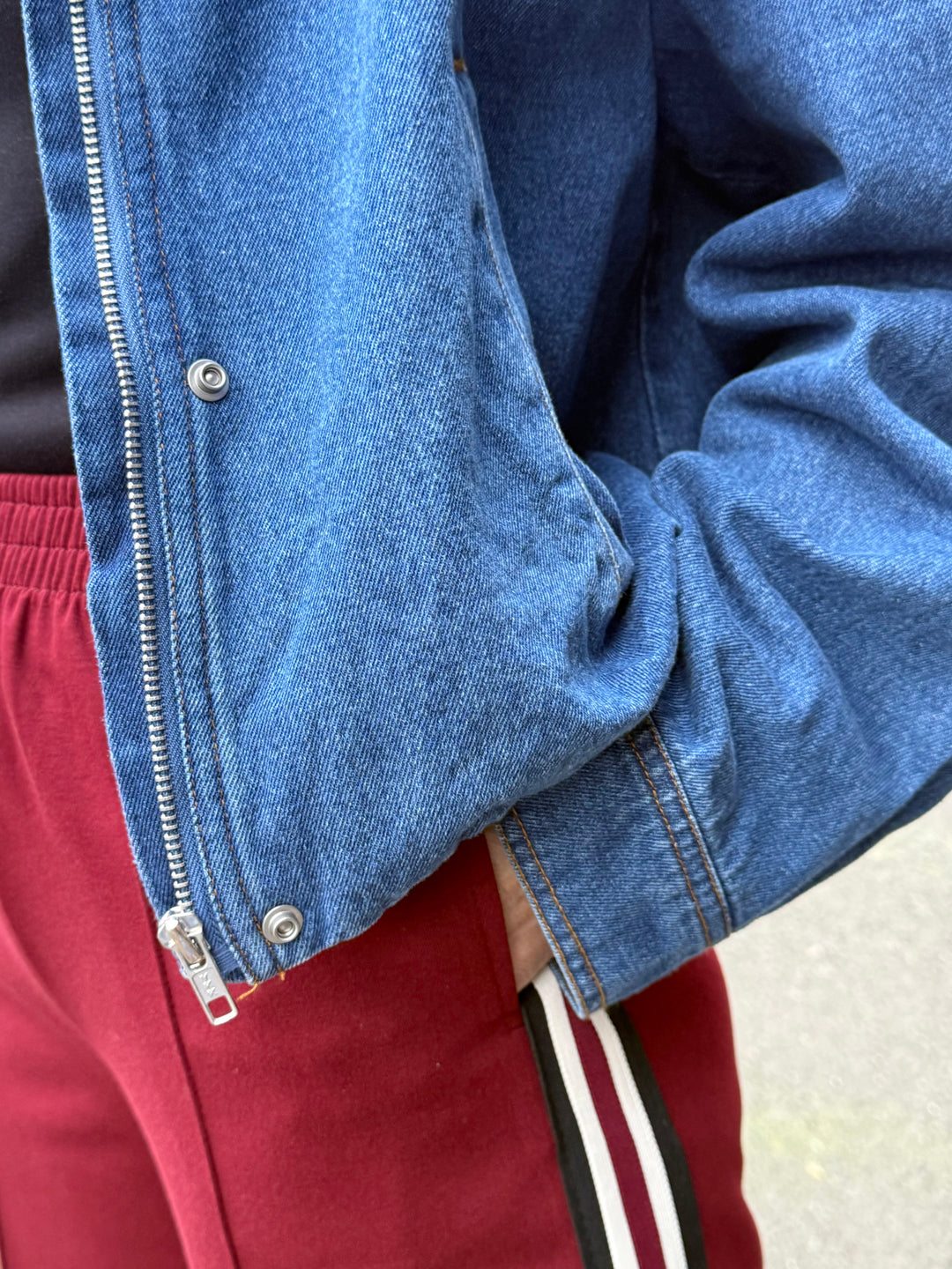 Rider Side Stripe Pants - Burgundy