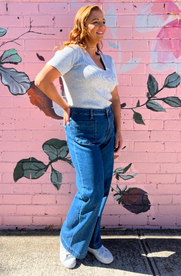 Sophie Wide Leg - Dark Wash