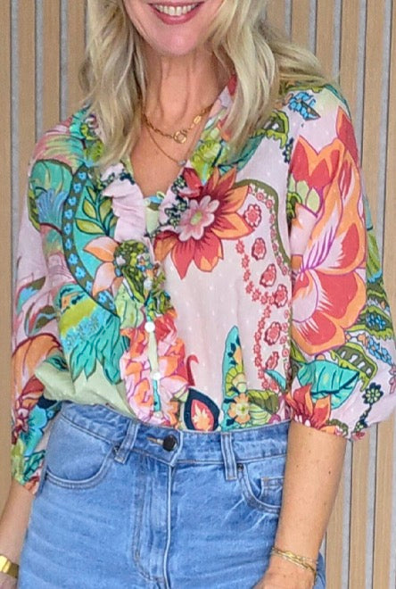 Ruffle Shirt - Pink