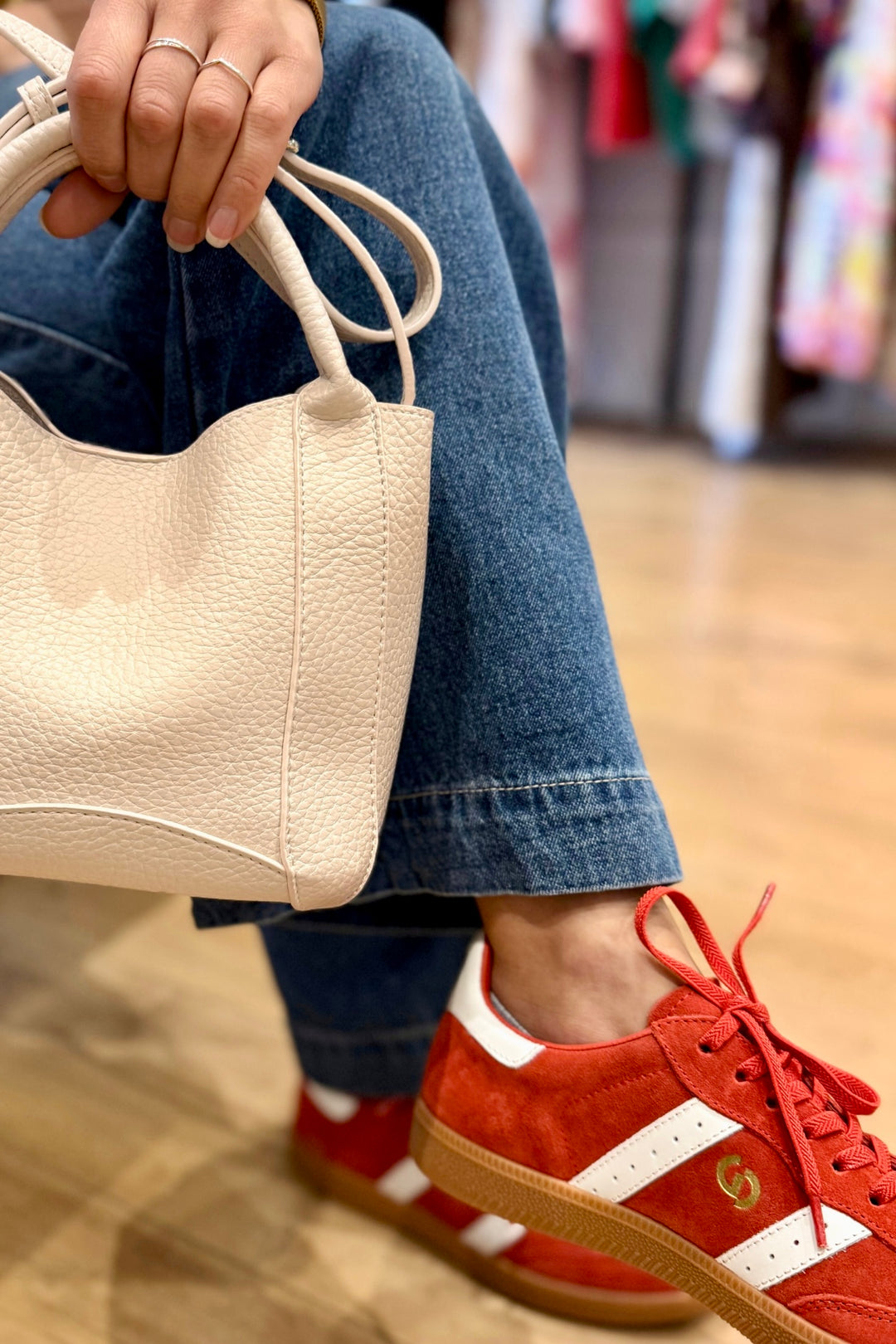 Parallel Suede Sneaker - Red / White - Mabel and Woods