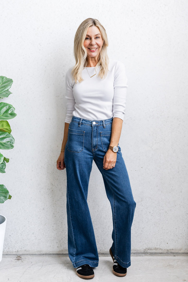 Sophie Wide Leg - Dark Wash