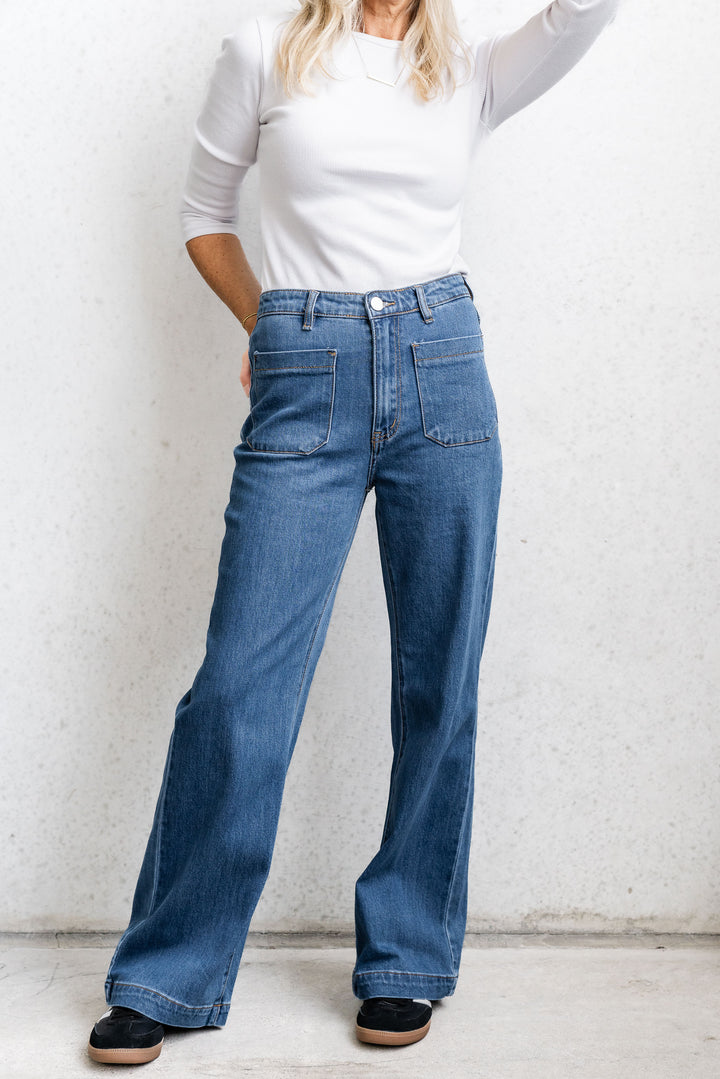 Sophie Wide Leg - Dark Wash