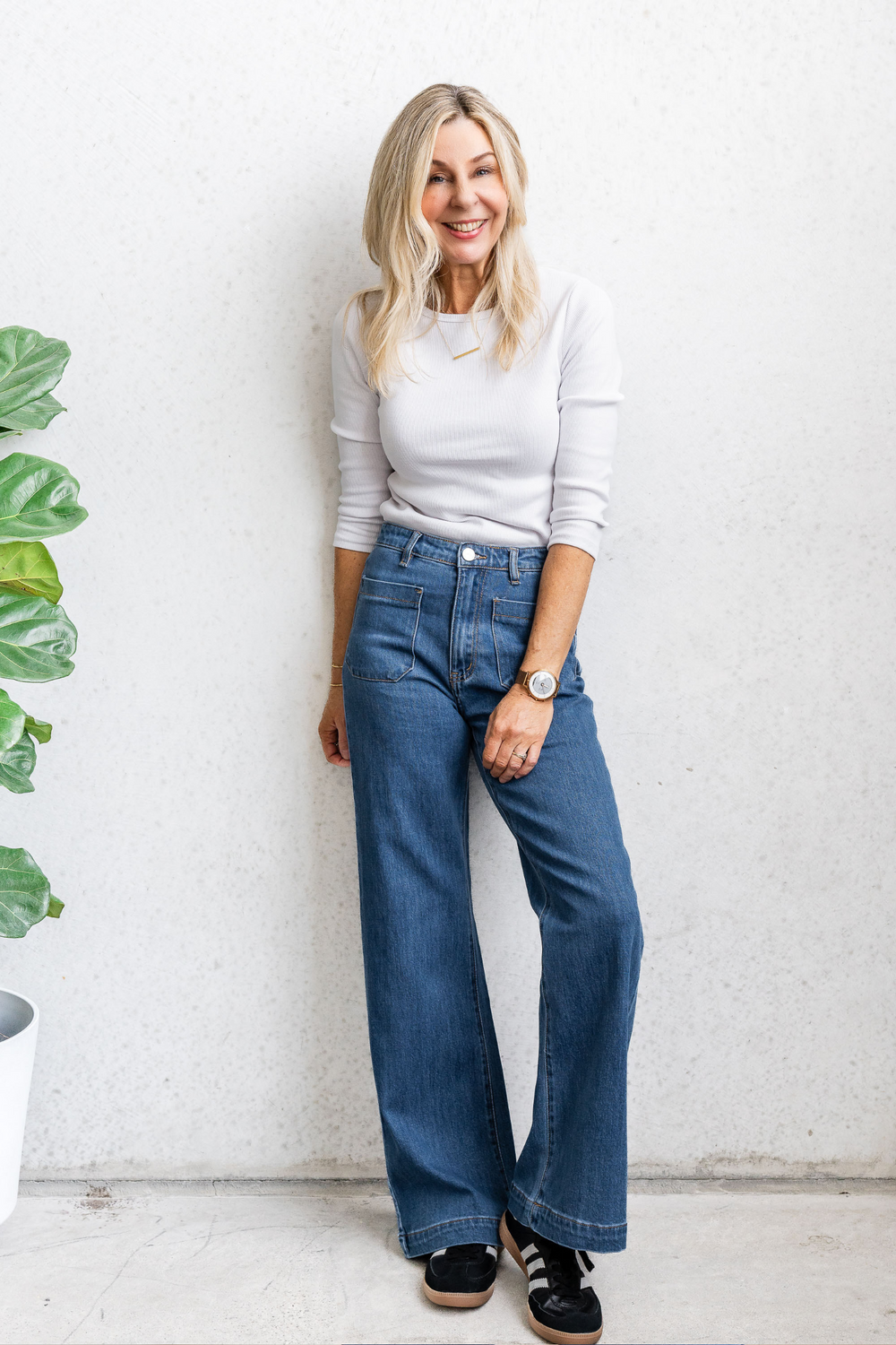 Sophie Wide Leg - Dark Wash - Mabel and Woods