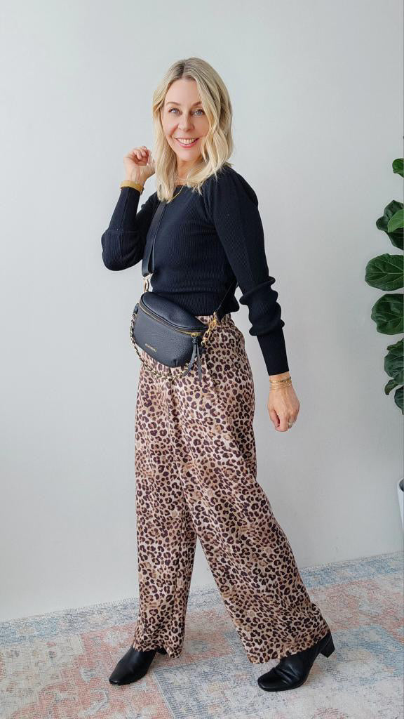Leopard Wide Leg Pants