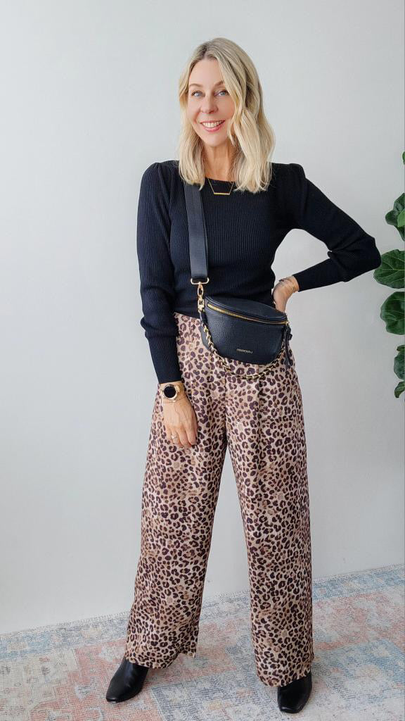 Leopard Wide Leg Pants - Mabel and Woods