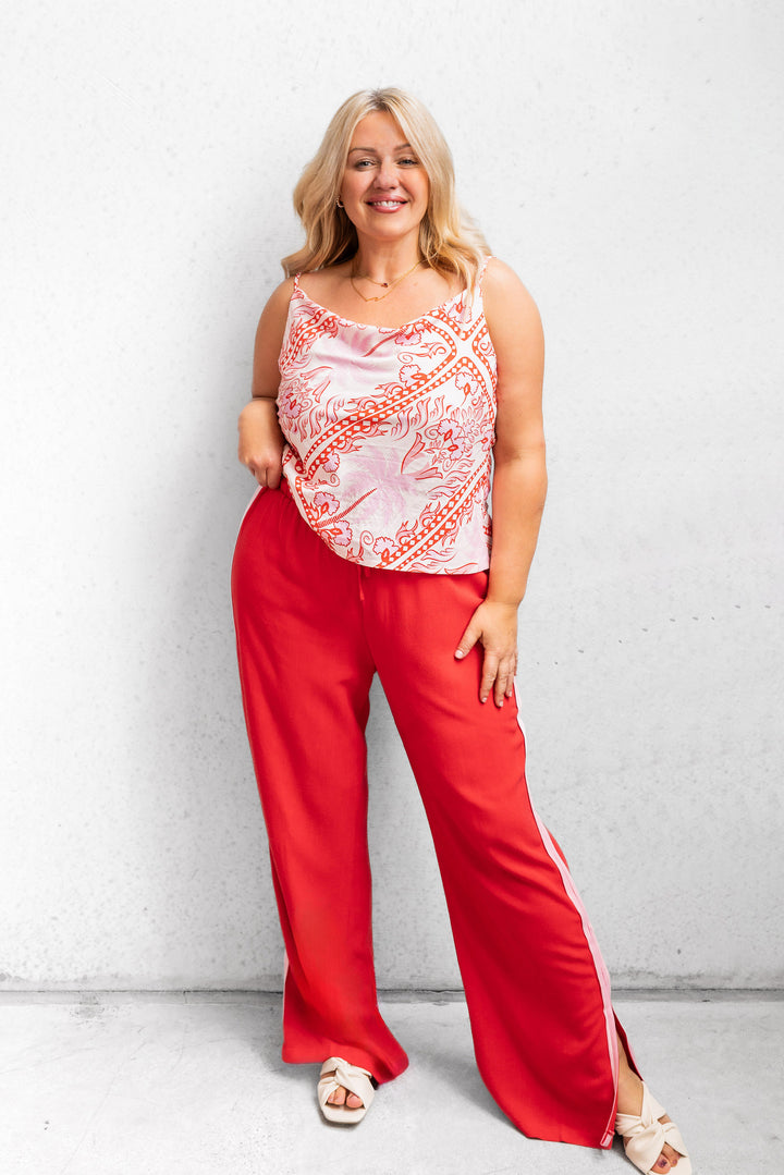 Fresco Cowl Cami - Pink/Red