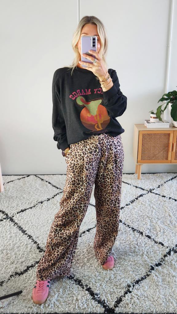 Leopard Wide Leg Pants