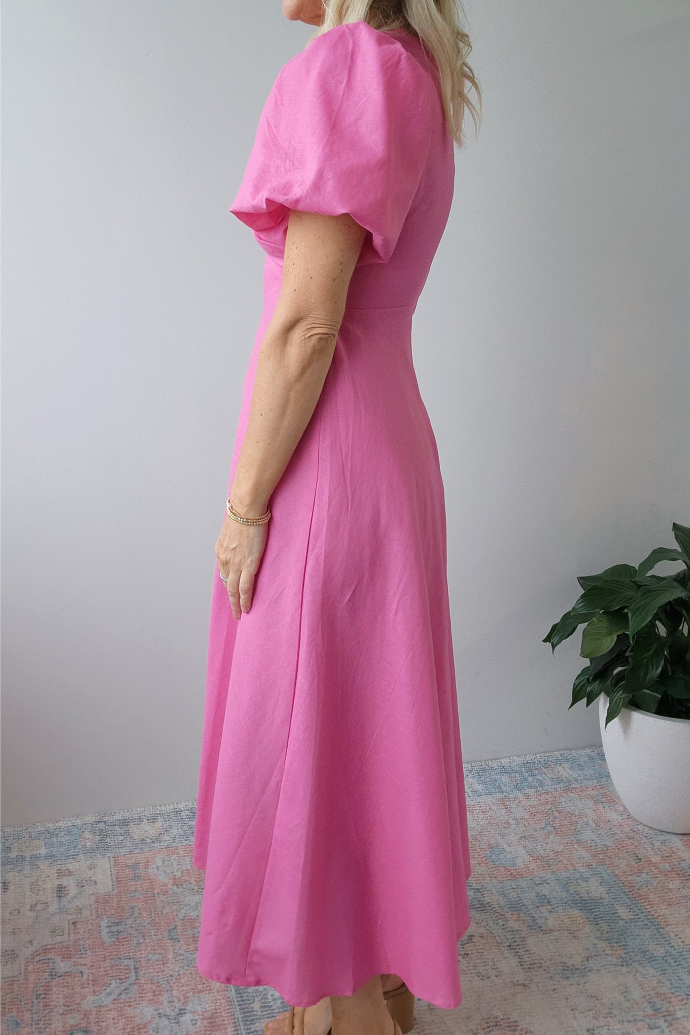 Twist Front Dress - Pink