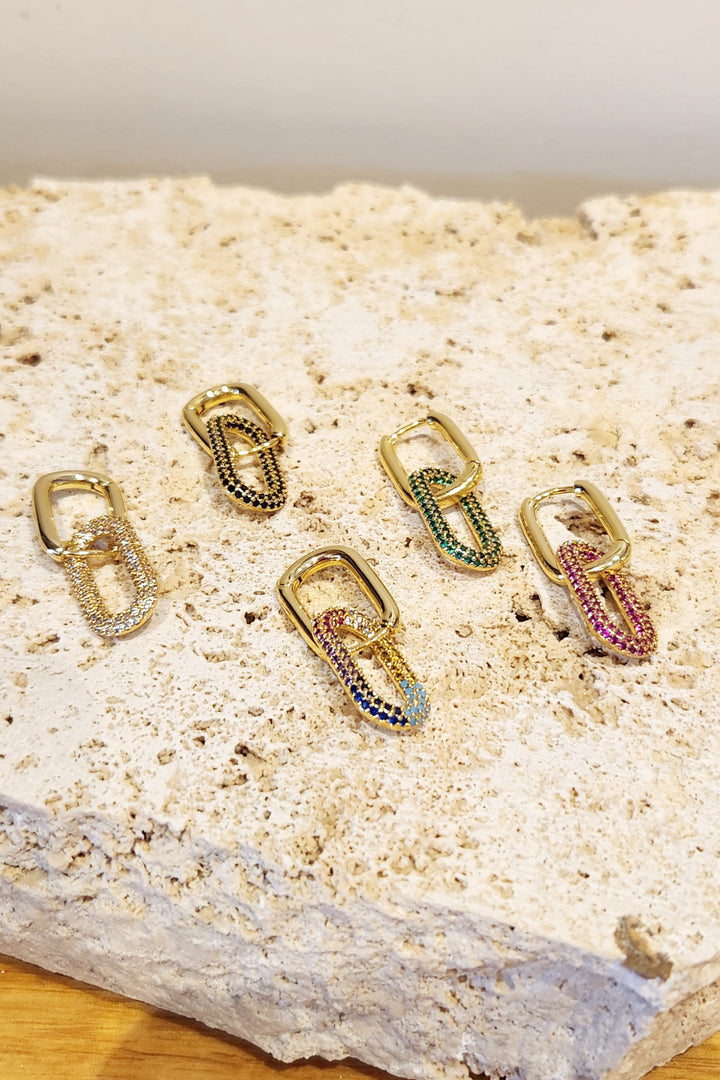 Double Loop Stone Earring