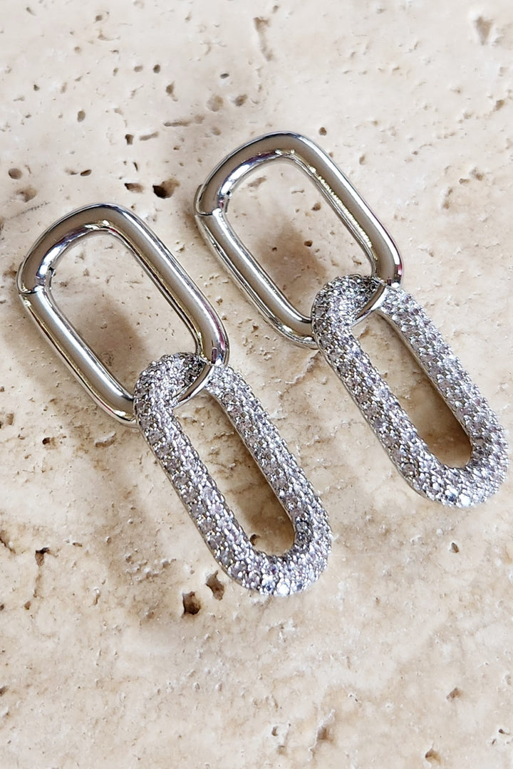 Double Loop Stone Earring