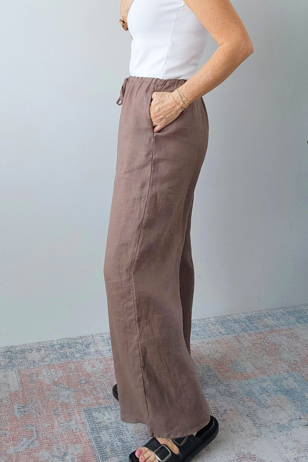 Darcy Linen Pant - Mocha