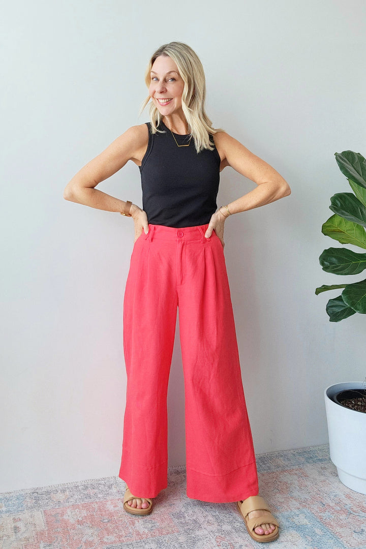 Laneway Pant - Cherry