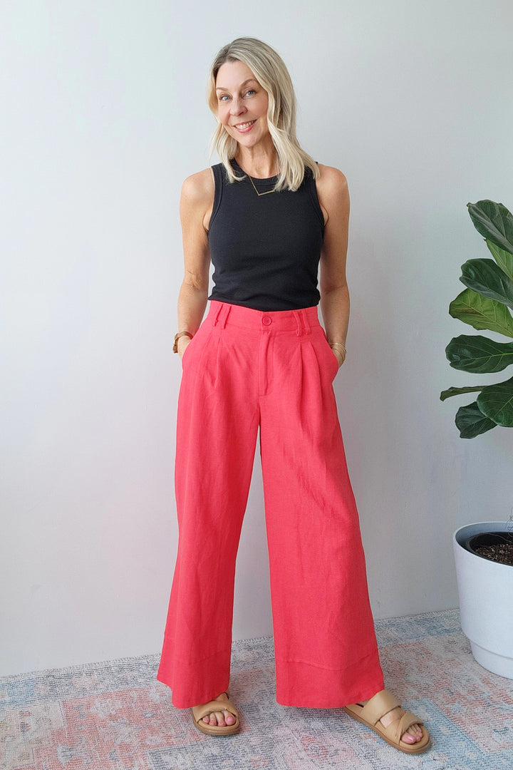 Laneway Pant - Cherry