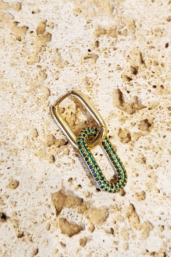 Double Loop Stone Earring