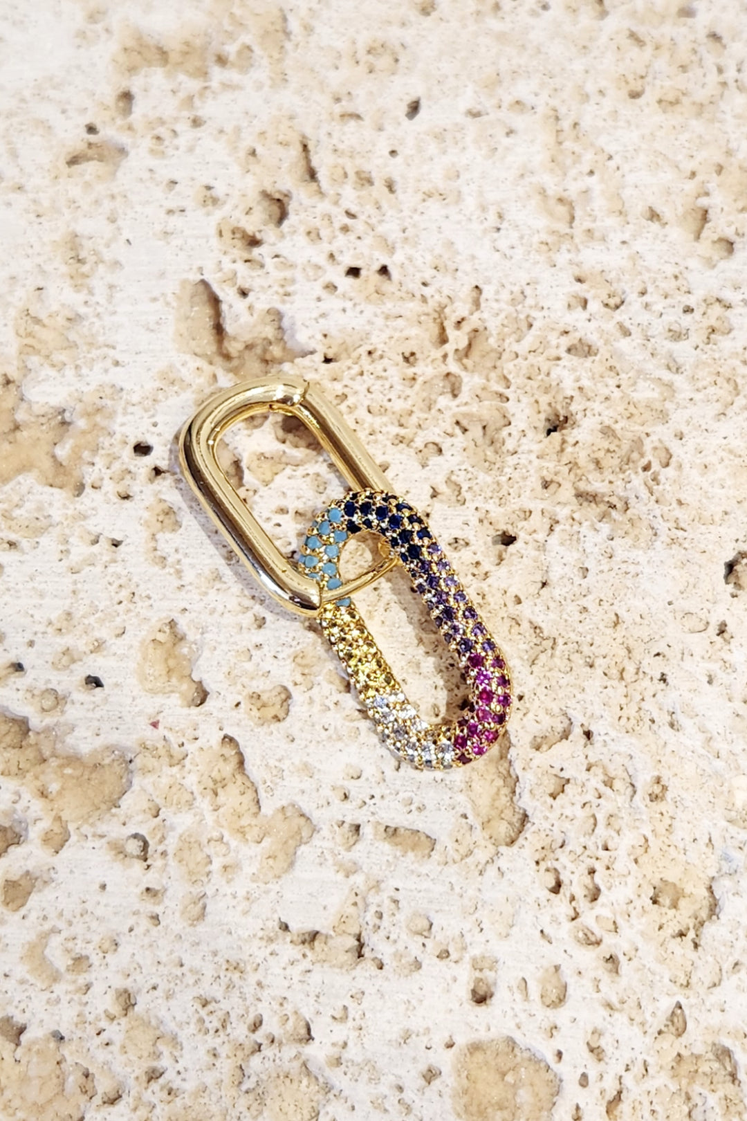 Double Loop Stone Earring