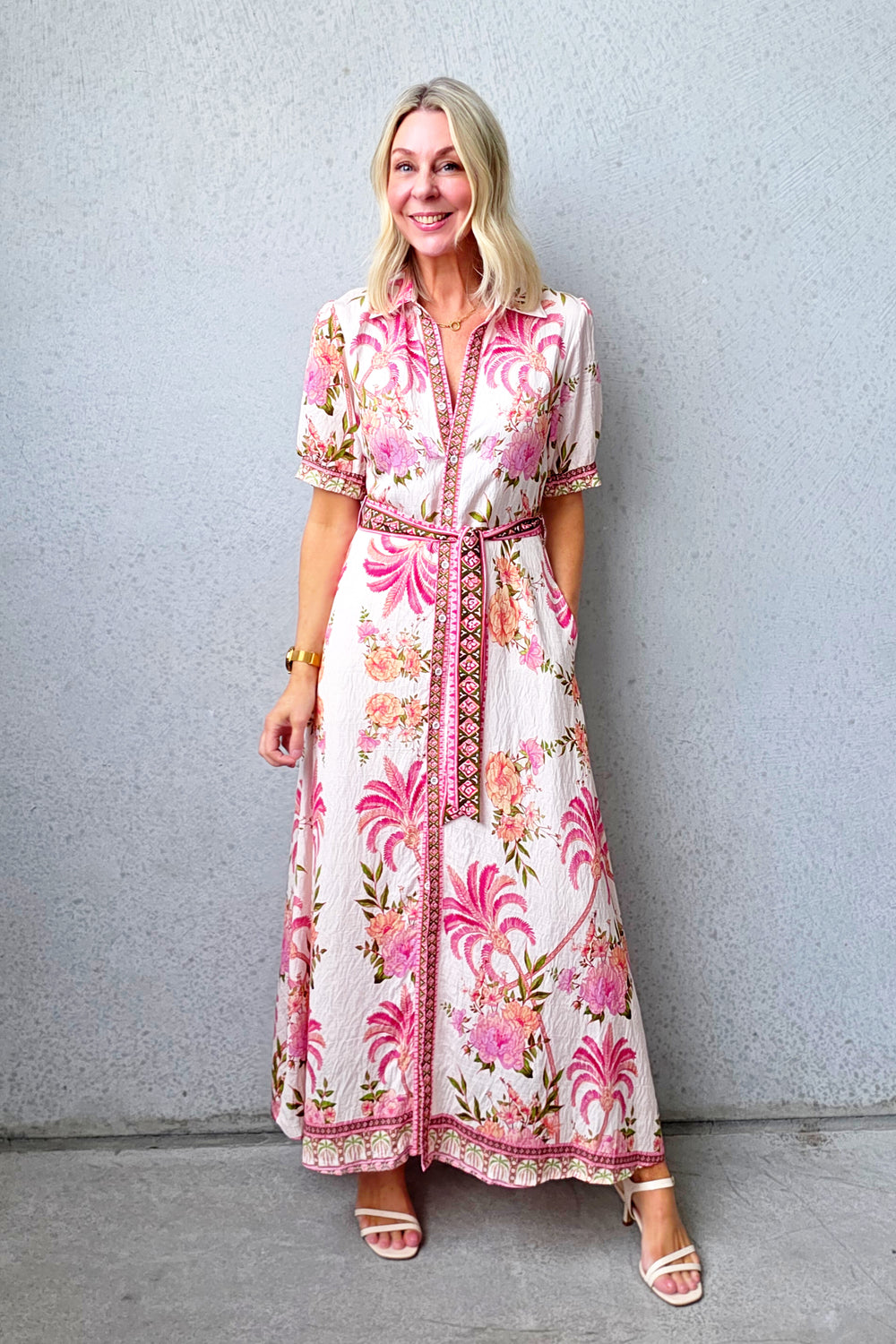 The Palms Midi Dress - Vanilla - Mabel and Woods