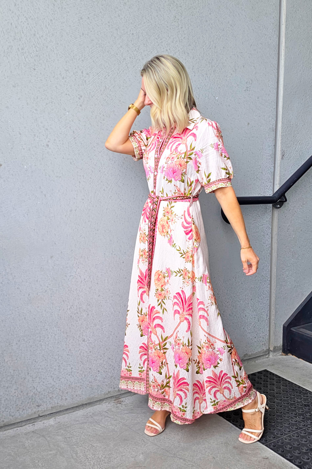 The Palms Midi Dress - Vanilla - Mabel and Woods