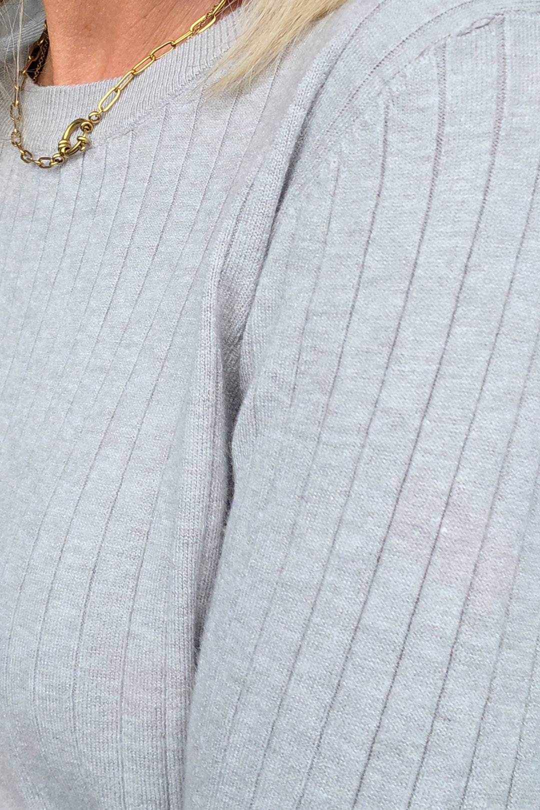 Crew Neck Rib Knit - Grey - Mabel and Woods