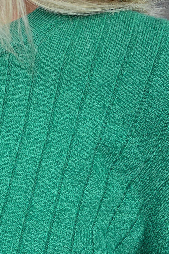 Crew Neck Rib Knit - Emerald - Mabel and Woods